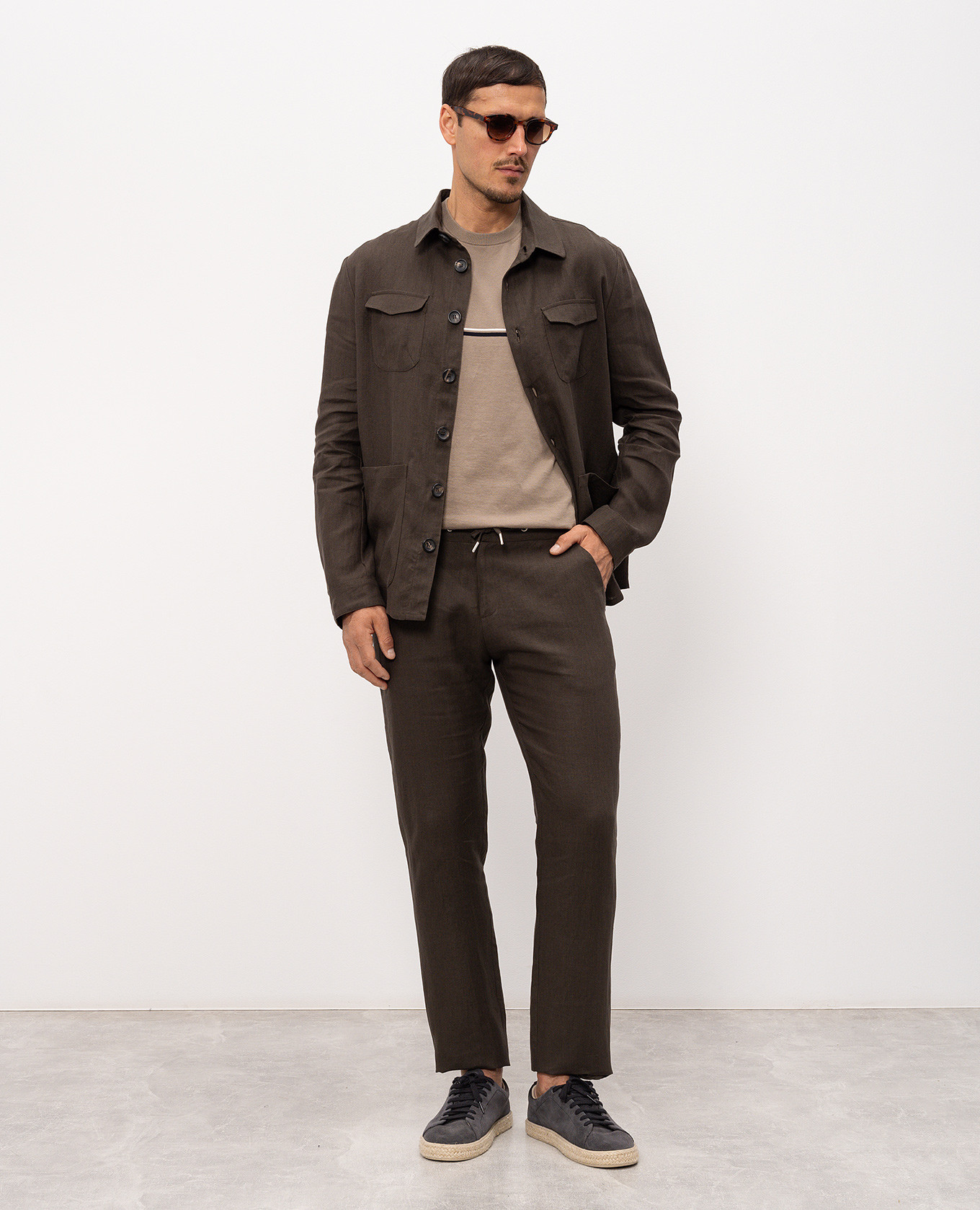 

Brown linen pants Bilancioni