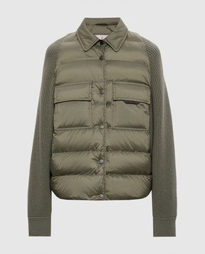 Brunello Cucinelli Khaki combination jacket with monil chain MD5987696