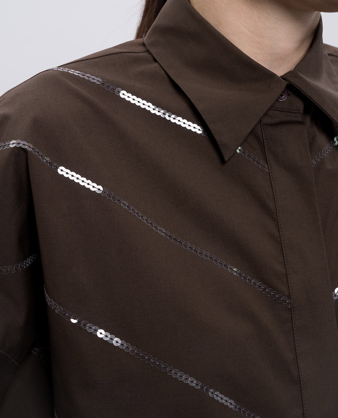 

Brown shirt with sequins Peserico