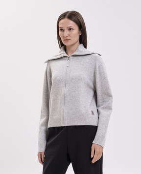 Parajumpers Springa gray cardigan with wool 26WPWKNLW33
