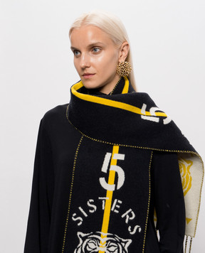 Fendi 5 Sisters Reversible Wool and Cashmere Scarf FXT195B1V5