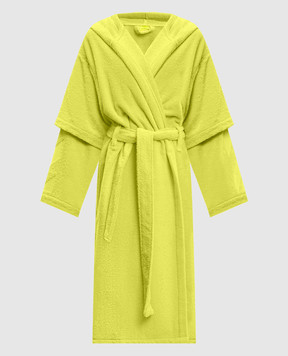 Off-White Yellow terry bathrobe with pattern OHZB012T25FAB001
