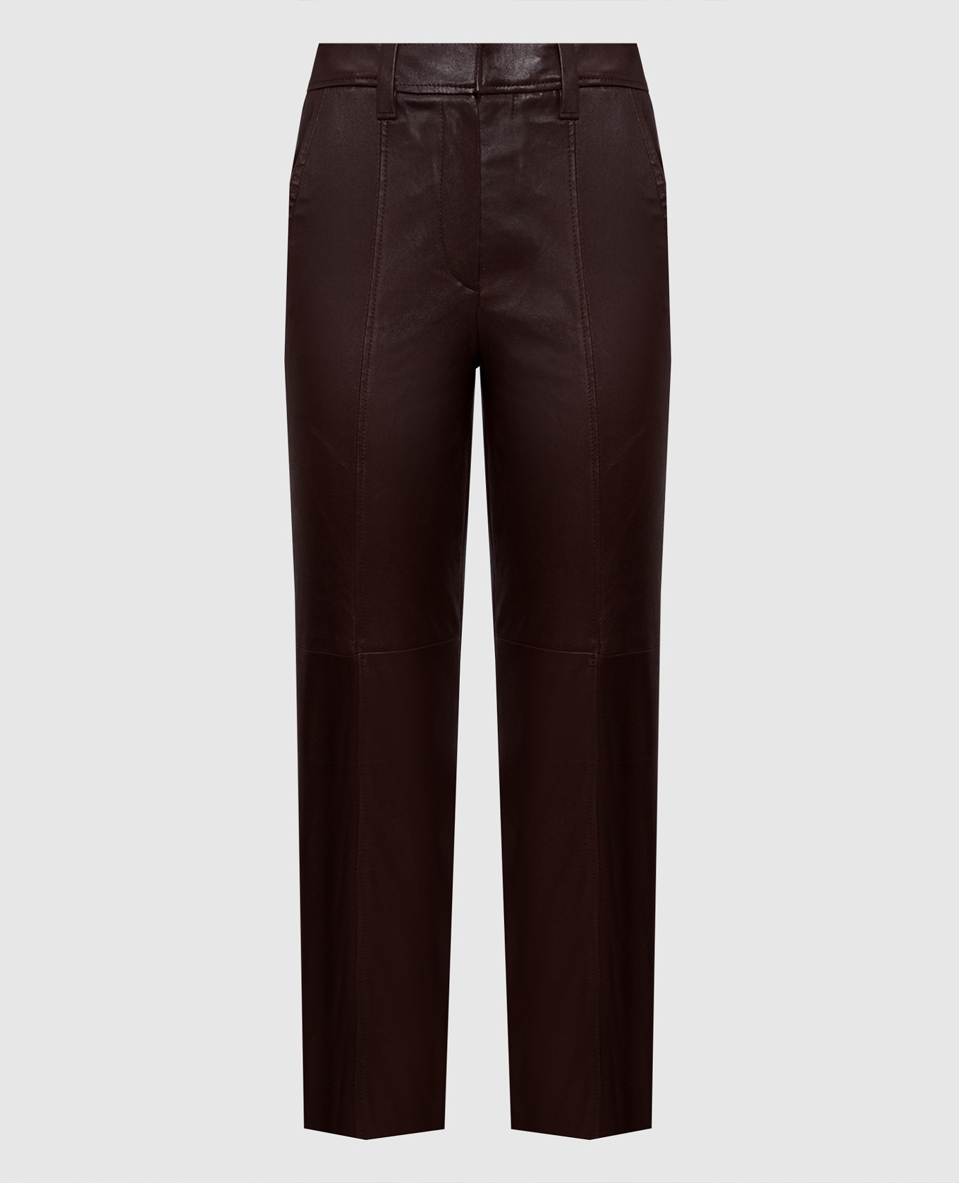 

Brown leather flared pants Brunello Cucinelli
