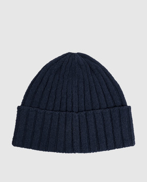 Dolce&Gabbana Blue ribbed cap with logo patch GX64KTJGMLK