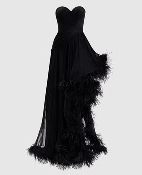 Iris Serban Black bustier dress with a harvester effect LERA