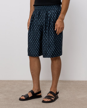 Balmain Blue silk shorts HH1PA205SF55