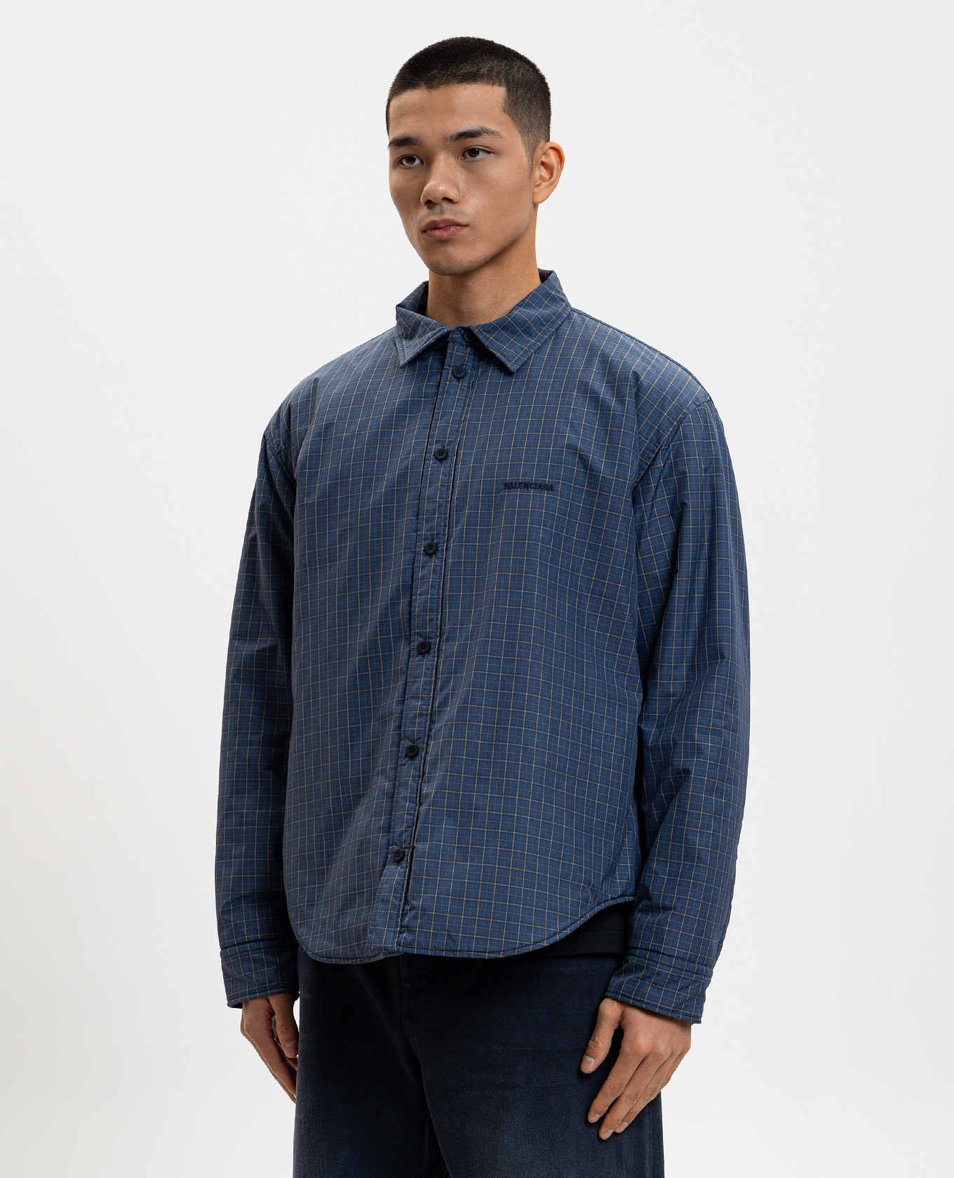 Blue checked jacket Balenciaga 3