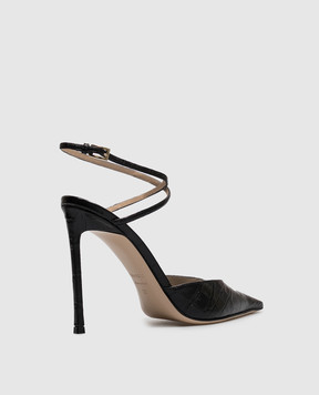 Tom Ford Black crocodile-embossed leather slingbacks W3977LCL639P