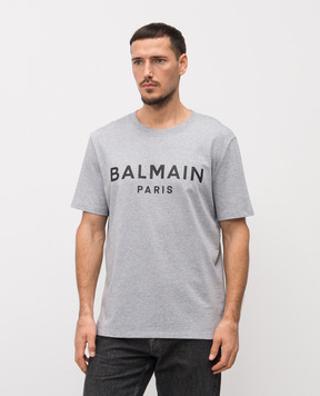 Balmain Grey T-shirt with logo GH1EG000BD46