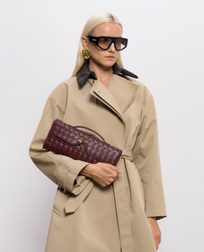 Bottega Veneta Andiamo burgundy leather clutch 741511VCPP3
