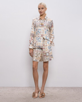 Momoni White Tumble Silk Shorts MOST001MO01