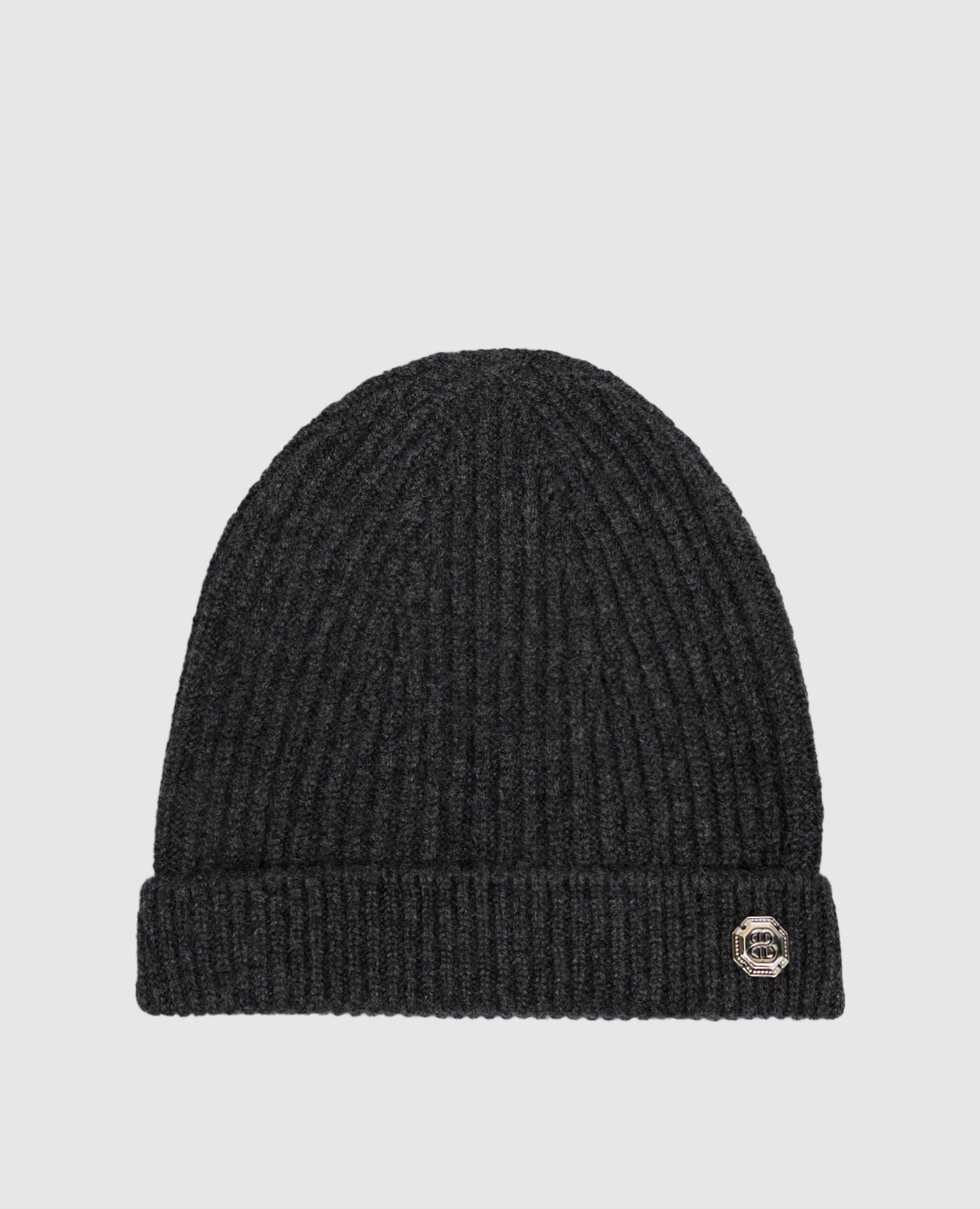 Dark gray cashmere hat