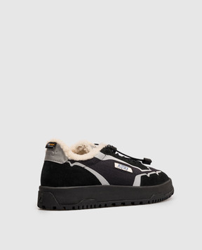 AUTRY Black WILDPACE combination sneakers with fur LDXMMQ01