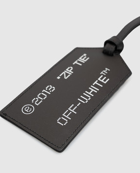 Off-White Black leather cardholder with strap OWMND01F26LT01