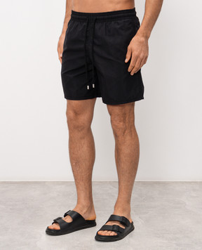 Vilebrequin Black swim shorts with patch MOOC4A00
