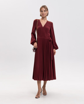 Twinset Burgundy wrap dress with pleating 262AP2332