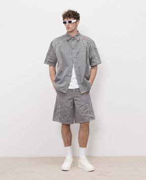 Off-White Gray shirt with logo embroidery 44XGG01IS26F001