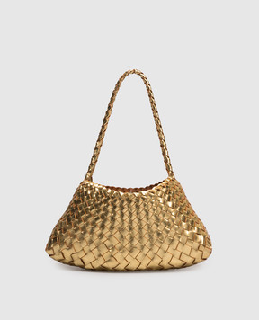 Dragon Rosanna gold leather woven bag DGS68943