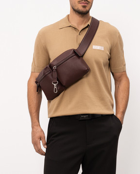 Givenchy Burgundy leather bag with embossed logo BKU05HB2GY