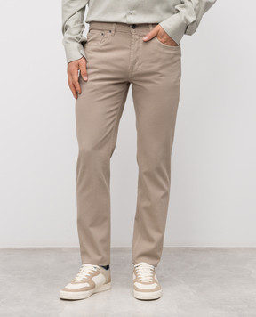 Pini Parma Beige jeans with logo patch JEACOWSTAU