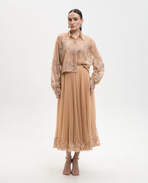 Ermanno Scervino Beige skirt with lace D482O756FDUJP