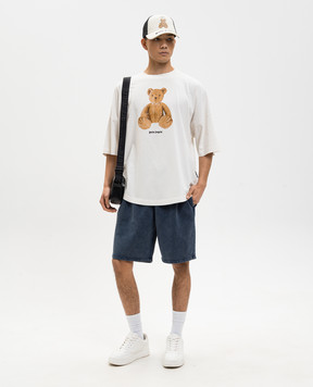 Palm Angels Ivory Bear T-shirt PMAA10BS26JER004