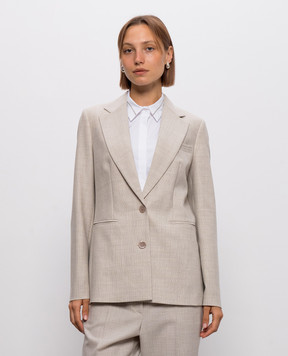 Peserico Beige wool jacket with lurex and monil chain A0170206413