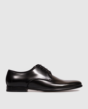 Dolce&Gabbana Black leather glossy derby shoes A10703A1203