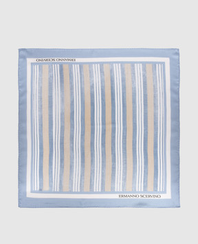 Ermanno Scervino Blue striped silk scarf D482R300XZM