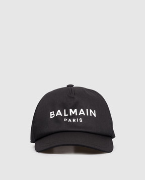 Balmain Children's black cap with logo print BX0P17Z1053
