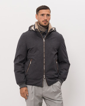 Brunello Cucinelli Grey wool down jacket MM4701606
