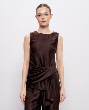 Loulou de Saison Brown FONDA top with silk FONDA