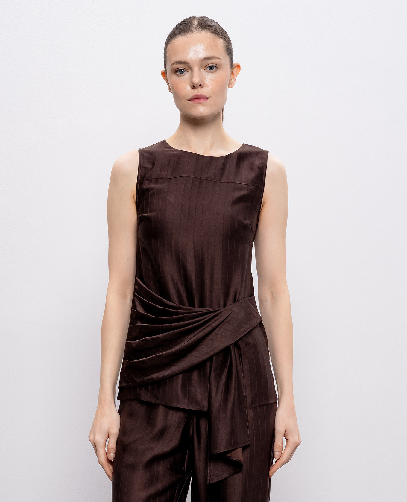 

Brown FONDA top with silk Loulou de Saison