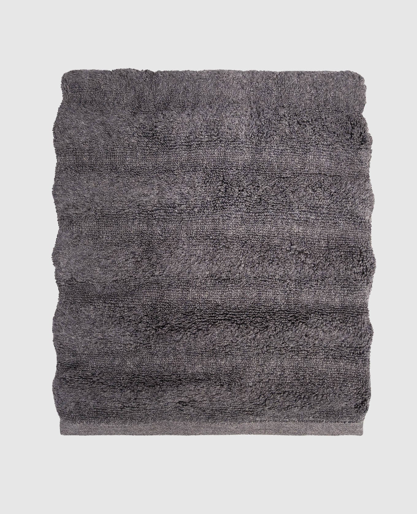

Grey terry hand towel ASH RIBBED Hamam