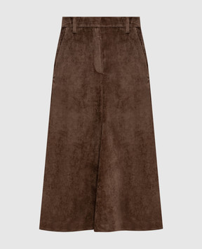 Brunello Cucinelli Brown corduroy skirt MP547G4099