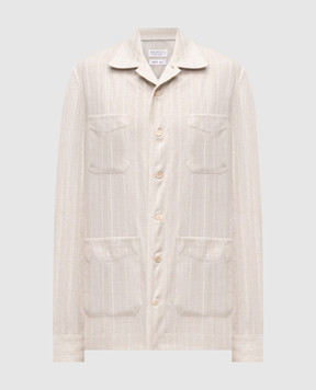 Brunello Cucinelli Gray shirt with linen pattern MA6770648