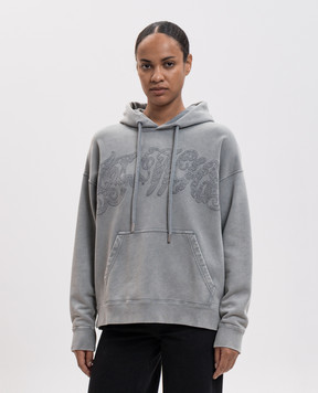 Off-White Grey hoodie with logo embroidery 2FE00448T