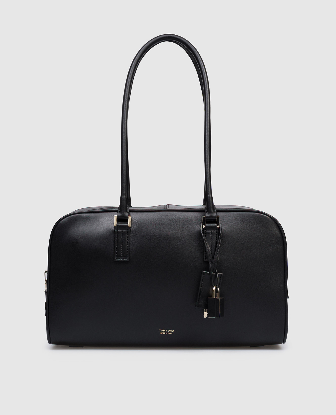 

Black leather bag with logo print Tom Ford