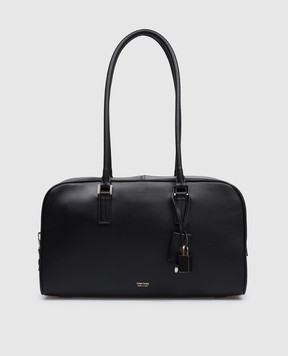 Tom Ford Black leather bag with logo print L1917LCL603P