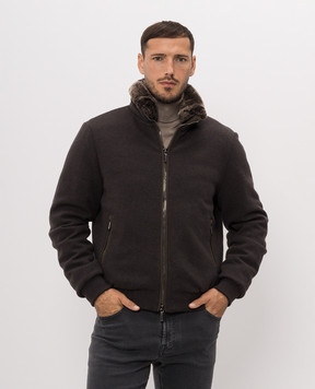 MooRER BELLATI brown down jacket made of wool and cashmere with fur BELLATIMRW