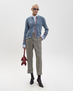 Thom Browne Blue checked silk shirt FLR016CF1040