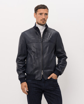 Stefano Ricci Blue leather jacket M7J6300200NPSTR6