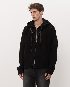 Juun.j Black jacket with wool JC6951P045