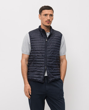 Woolrich Blue vest with logo print CFWOVE2005MRUT5268
