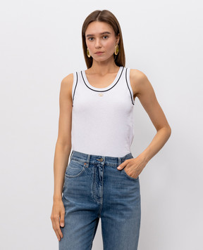 Valentino White T-shirt with emblem 9B3MC02QAA5