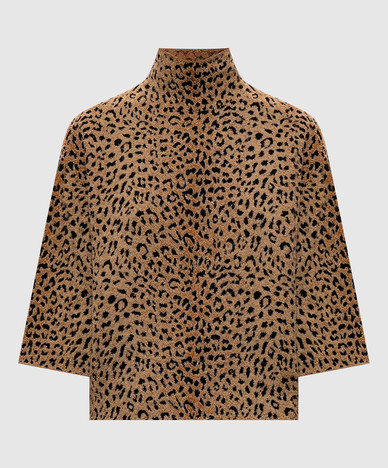 Brown leopard print top