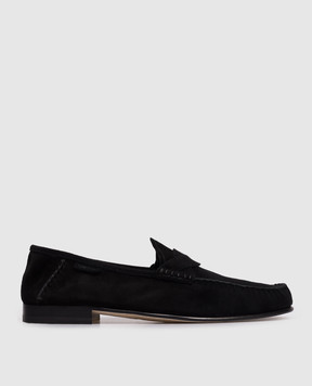 Tom Ford Black suede loafers with logo J1528LCL534N