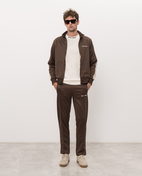 Palm Angels Brown sweatpants with logo embroidery PAMCJ002FB001