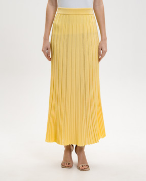 Balmain Yellow ribbed skirt GF1LD393KJ30