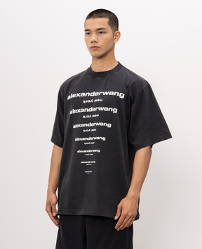 Alexander Wang Black T-shirt with contrast logo print UCC3261924m
